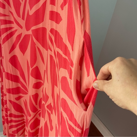 TRIBAL Tropical Print Maxi Dress pink size LP - Picture 7 of 12